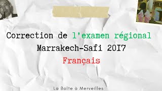 Correction de lexamen régional MarrakechSafi 2017 [upl. by Ackler543]