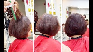 Easy Textured Short Layered Bob Haircut Tutorial for Women With Best Hair Cutting Techniques [upl. by Denver]