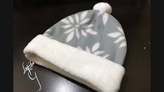 cómo hacer un gorro con tela polar  gorro de invierno para adulto súper fácil [upl. by Adhamh]