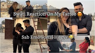 Swati’s Reaction On My Tattoo 😍  Emotional Hogyi Mom Bhi 😭 rajatbornstar couplevlog tattoo [upl. by Armallas]