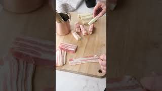 Recette brochettes Poitrine fumée fromage bacon recipe food baking recettesimple brochette [upl. by Aguayo]