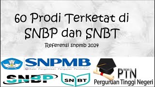 60 Prodi Terketat di SNBP dan SNBT 2023  Referensi SNPMB 2024 [upl. by Akenom]