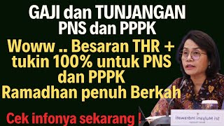 Kabar gembira  Besaran THR  Tukin PNS dan PPPK 2024 Gaji dan Tunjangan [upl. by Salahi]