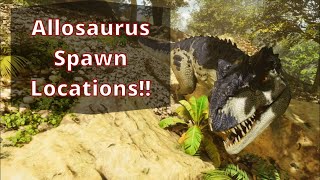 ARK Ascended The Island  Allosaurus Spawn Locations [upl. by Ixel13]