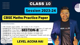 CBSE Maths Practice Paper Solutions Class 10 I Session 202324 I Maths Practice Paper Solutions [upl. by Ainevuol]