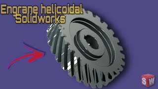 Diseño de Engrane Helicoidal en solidworks TutorialCurso [upl. by Drhacir]