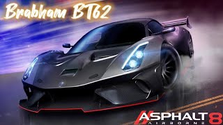 Brabham BT62  First drive and feeling 🗺 Neon Pursuit  Asphalt 8 🎮 [upl. by Alidia932]