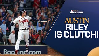 Austin Riley hits a lategame goahead HOMER for the Atlanta Braves in NLDS Game 2 [upl. by Nicolea769]