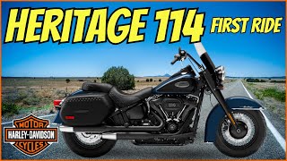 Harley Davidson Softail Heritage 114 First Ride [upl. by Htinnek]