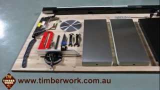 Harvey Table Saw Assembly and Operation Timber Work [upl. by Kalin]