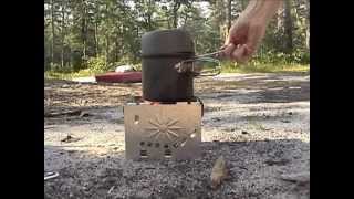 Sterno Stove Burning Wood [upl. by Trust382]