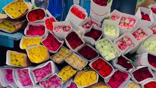 Mullick Ghat Flower 🌼Market Jagannath Ghat Flower 🌷 Market Howrah  Asia Biggest Wholesale Flower 🌹 [upl. by Laucsap]