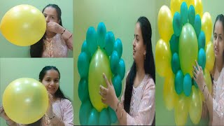 how to make balloon flower  easy decoration ideas at home by balloon  balloon lover [upl. by Emmeline661]