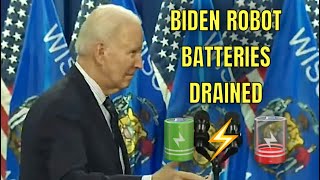 ROBOT BIDEN on LOW POWER 🪫 in Wisconsin 🤦‍♂️ [upl. by Ramahs]