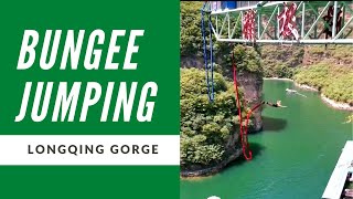 Bungee Jumping at LONGQING GORGE  Beijing China [upl. by Lever610]