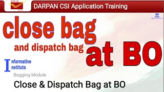 Close and dispatch bag at BO from RICT device RICT से बैग close करना [upl. by Asssilem483]