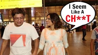 Swara Bhaskar Abusing Her Boyfriend Himanshu Sharma At Mumbai Airport [upl. by Gavra]