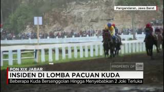 PON Jabar 2016 Insiden Pacuan Kuda Dua Joki Terjatuh [upl. by Hax93]