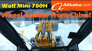 Snow Plowing in 25hp Chinese Mini WheelLoader from Alibaba snowplowing [upl. by Suhploda]