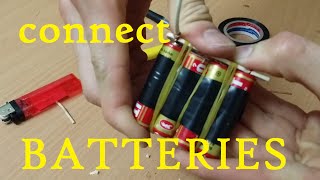 How to connect 4 batteries and 3 bateries together  life hack [upl. by Brina]