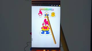 🎨 Melody  pekkle  Gude 🥰 melody gudetama cartoon sanrio drawing mixing funny [upl. by Aissyla]