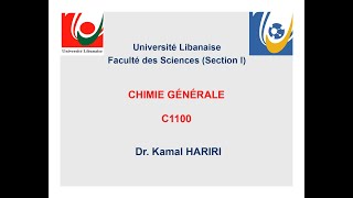 Chapitre IIID  Thermodynamique des Equilibres Chimiques  Séance 23  Dr K HARIRI [upl. by Doi]