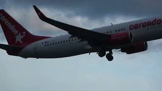 Corendon Airlines Europe B737800 Takeoff Groningen Airport Eelde [upl. by Salomi]