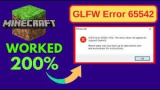 How To Fix Minecraft GLFW error 65542 In 2GB Ram PC  Minecraft Tutorials 1 [upl. by Leunamne]