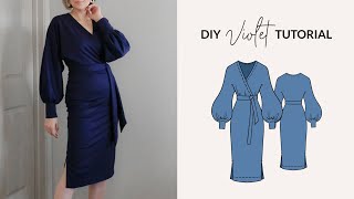 How to Make a Faux Wrap Dress  PDF Pattern  DIY Bodycon Dress [upl. by Gavrilla]