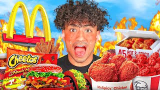 Eating The SPICIEST FOOD From Every FAST FOOD Restaurant [upl. by Ymeon]