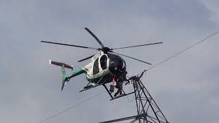 Air2 Helicopter Transmission Line Work [upl. by Ecidnak]