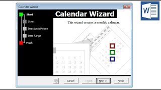 MS Word  Calendar Wizard  download install amp use make 201819 calendars [upl. by Esilec]