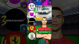 Ronaldo Cars Ranks  Bugatti Chiron vs Bugatti Centodieci vs McLaren vs Ferrari shorts [upl. by Ximenes]