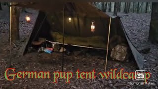 German army flecktarn pup tent wildcamp [upl. by Dopp813]