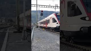 SBB Trireno Flirt einfahrt in Glovelier [upl. by Deidre]