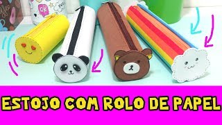 ESTOJO Kawaii de Rolo de Papel  MATERIAL ESCOLAR  DIY [upl. by Lory]