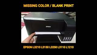 HOW TO FIX EPSON L3110 L3210 L3150 L3250 L1210 MISSING COLOR OR BLANK PRINT bhentech printer [upl. by Eltsyrc]