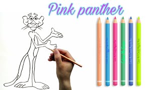 How to draw pink panther  How to draw pink panther face  Pink panther easy Drawingspeedo [upl. by Cassella641]