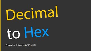 How to convert decimal to hexadecimal [upl. by Crofton]