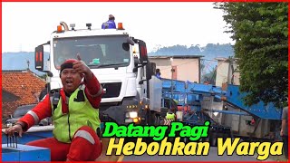 Truk Bawa Trafo Viral Datang PagiTruk Multi Axle Ditarik Dua MAN Prime Mover Lewat Cikalong [upl. by Assed]