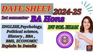 ba hons date sheet 2024  ba hons 1st semester date sheet exaplain in detail in hindi amp eng [upl. by Kidd829]