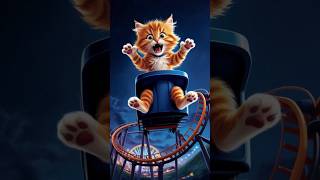 Kitten wants rollercoaster ride kitten cat funny cartoon kitty [upl. by Idolla]