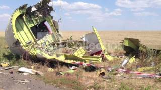 MH17 DEBRIS AND VICTIMS BELONGINGS AT CRASH SITE [upl. by Bendick]