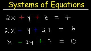 Solving Systems of Equations With 3 Variables amp Word Problems [upl. by Yenots975]