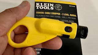 Klein Tools Coaxial Cable Stripping Tool for RG6 Coax Cable [upl. by Israeli]