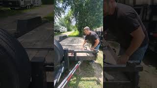 Trailer Jack modification Trailer trailerjack smallbusiness hack miniexcavator tractor lazy [upl. by Lareneg]