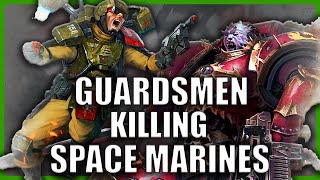 Every Time a Guardsmen HUMILATED A Space Marine  Warhammer 40k Lore [upl. by Ynnej]