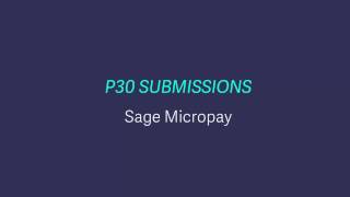 Sage Payroll Micropay  Generate P30 submissions for Revenue [upl. by Eehc]