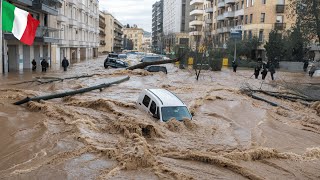 Italy now Liguria was covered with water river floods took over the region [upl. by Ulland488]