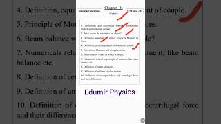 ICSE class 10 Physics Chapter 1  Force  Important questions force class10 icsephysics [upl. by Pandich26]